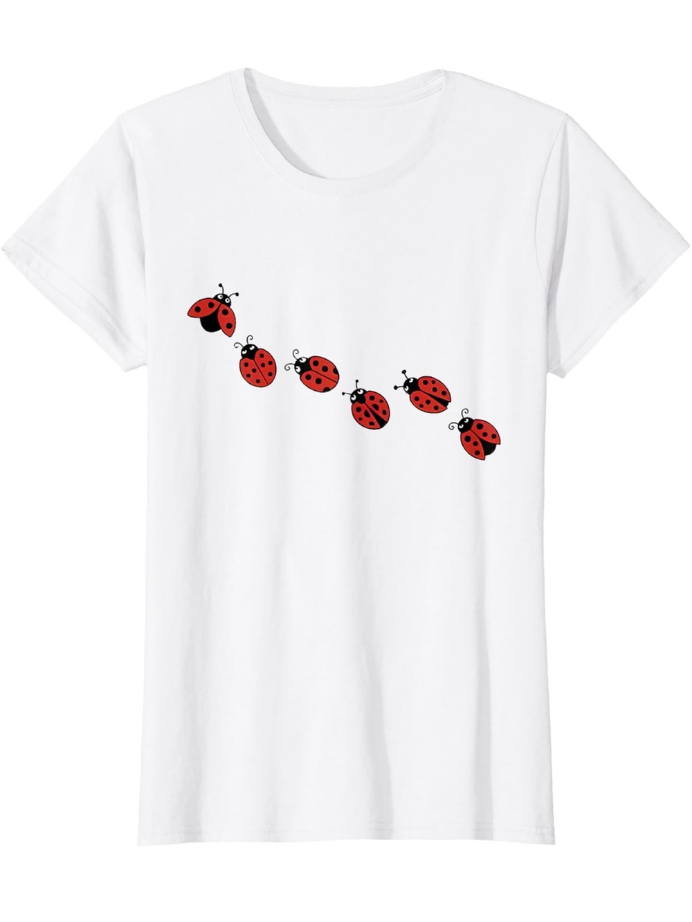 NWOT Women’s White Ladybug Short Sleeve T-Shirt